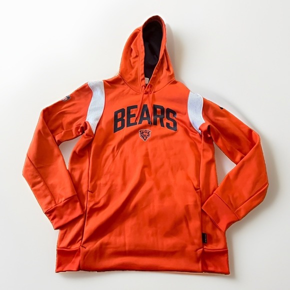 Nike Other - Chicago Bears Nike Mens Medium Orange Sideline Stack Performance Pullover Hoodie